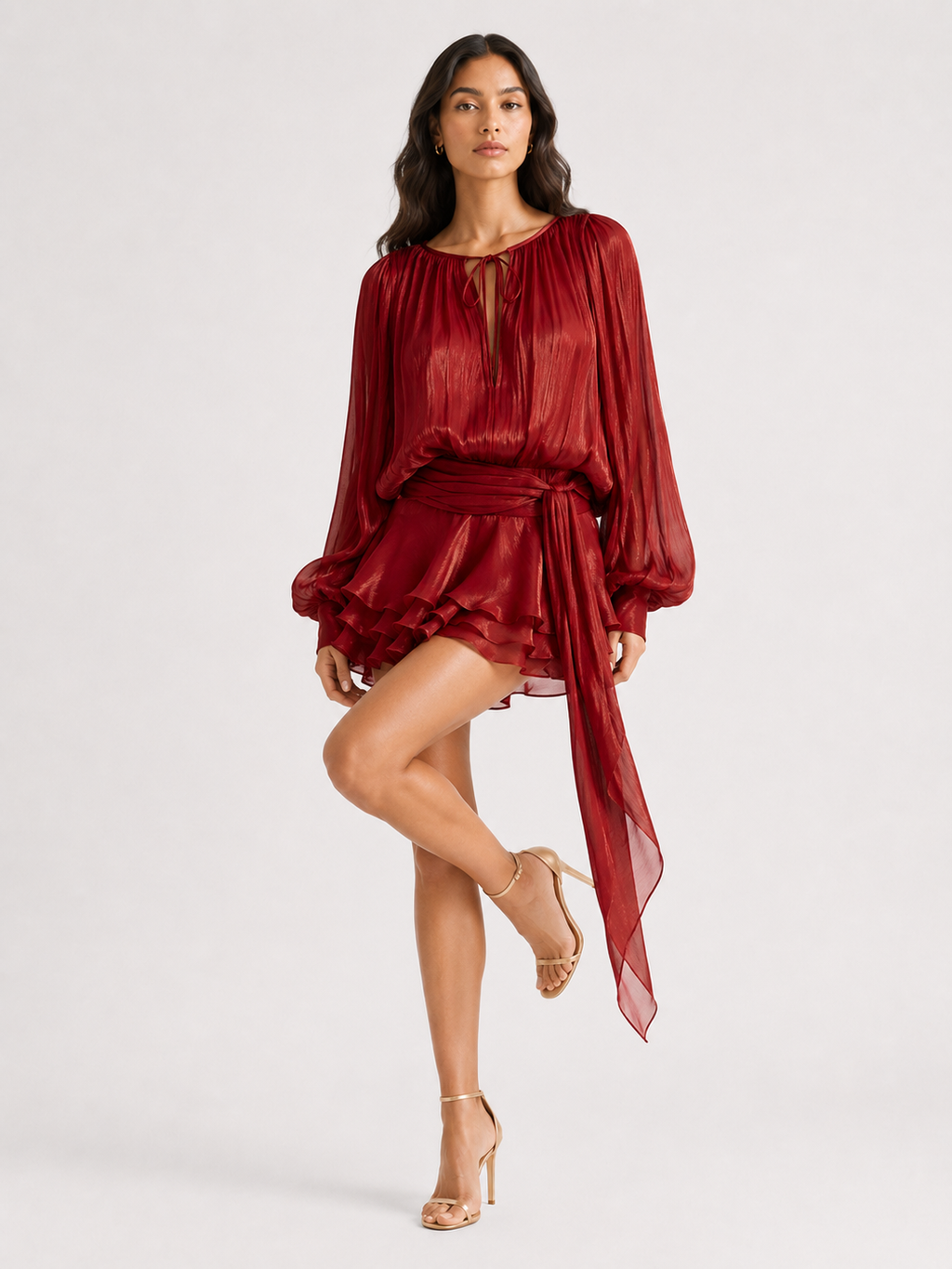 Women's Sweet Lotus Leaf Dress