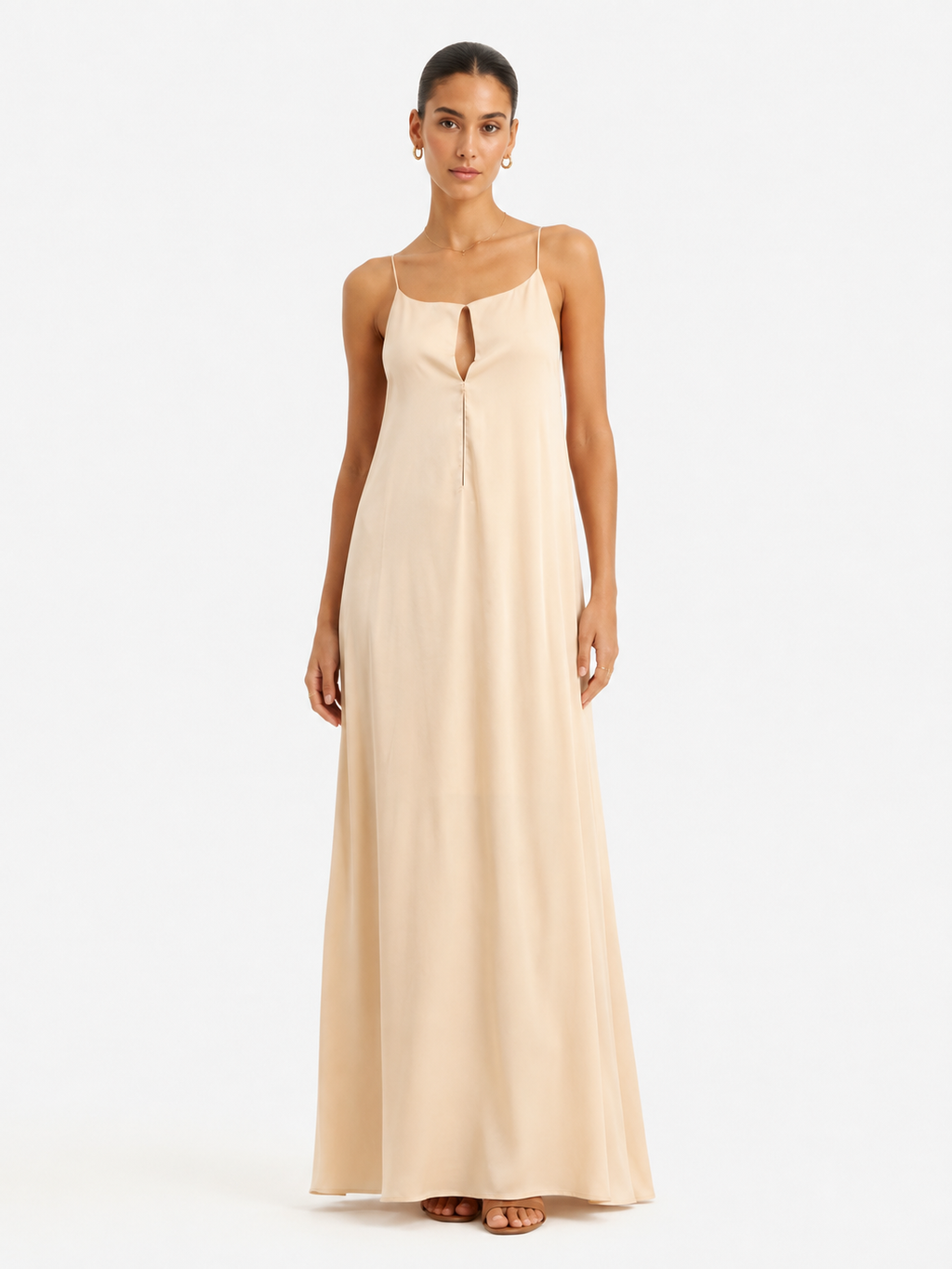 Women's Satin Suspender Skirt Backless Long Dress