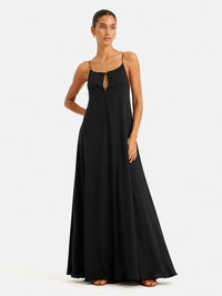 Women's Satin Suspender Skirt Backless Long Dress