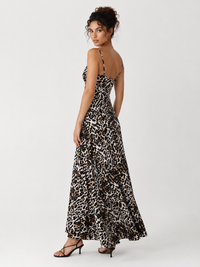 Elegant Stylish Sexy Leopard Print Suspender Dress