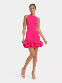 Women's Fashion White Short Frill Dress