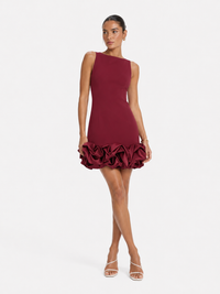 Women's Fashion White Short Frill Dress