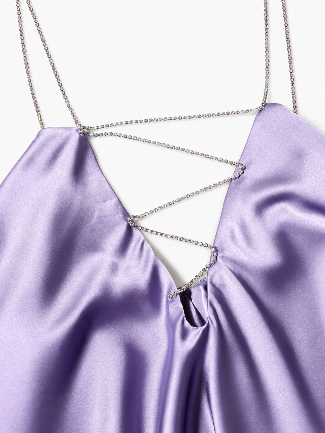 Diamond Deep V-neck Backless Strap Type Loose Dress