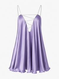 Diamond Deep V-neck Backless Strap Type Loose Dress