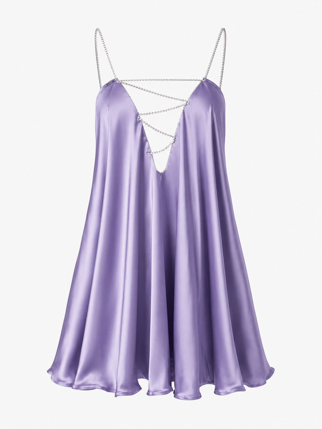 Diamond Deep V-neck Backless Strap Type Loose Dress