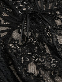 Women's Sexy Lace See-through Stitching Waist Tube Top Dress