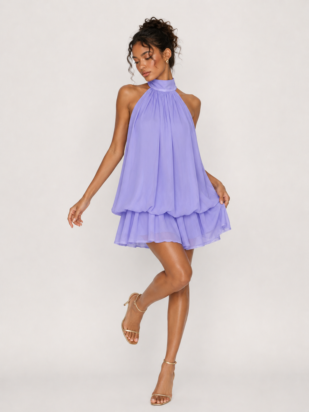 New-design Asymmetric Halter-neck Spicy-girl Dress For Women