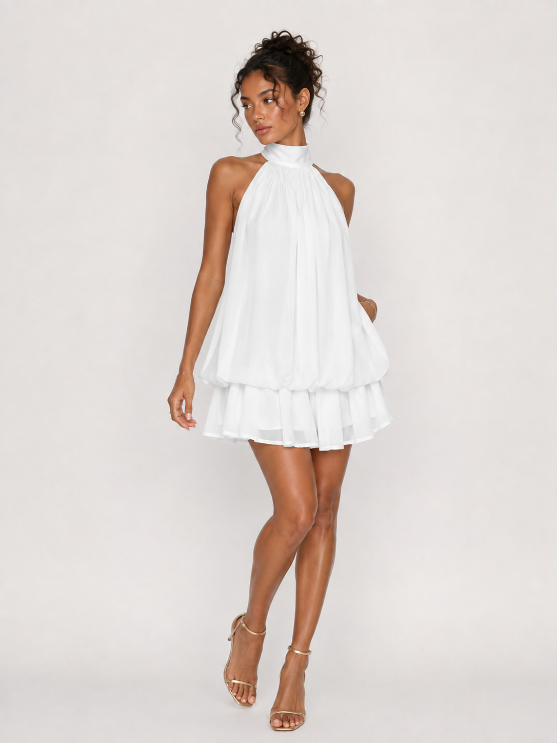 New-design Asymmetric Halter-neck Spicy-girl Dress For Women