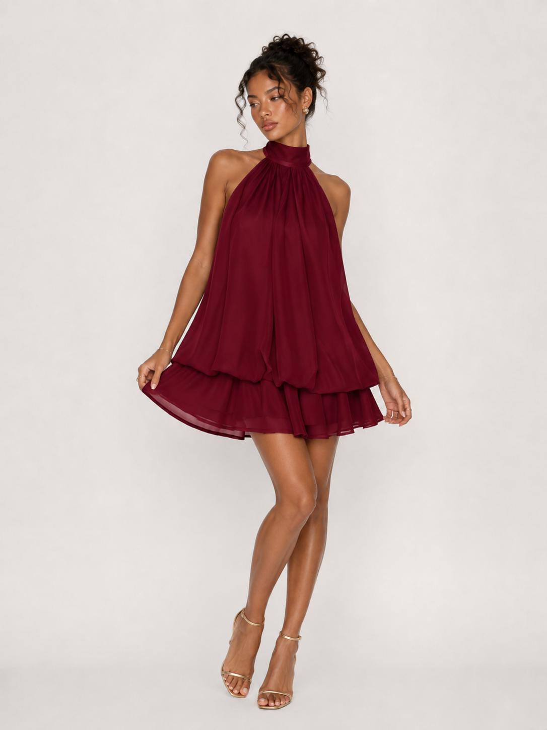 New-design Asymmetric Halter-neck Spicy-girl Dress For Women