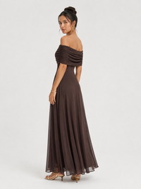 Women's Off-shoulder Sheer Maxi Dress