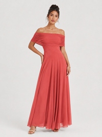 Women's Off-shoulder Sheer Maxi Dress