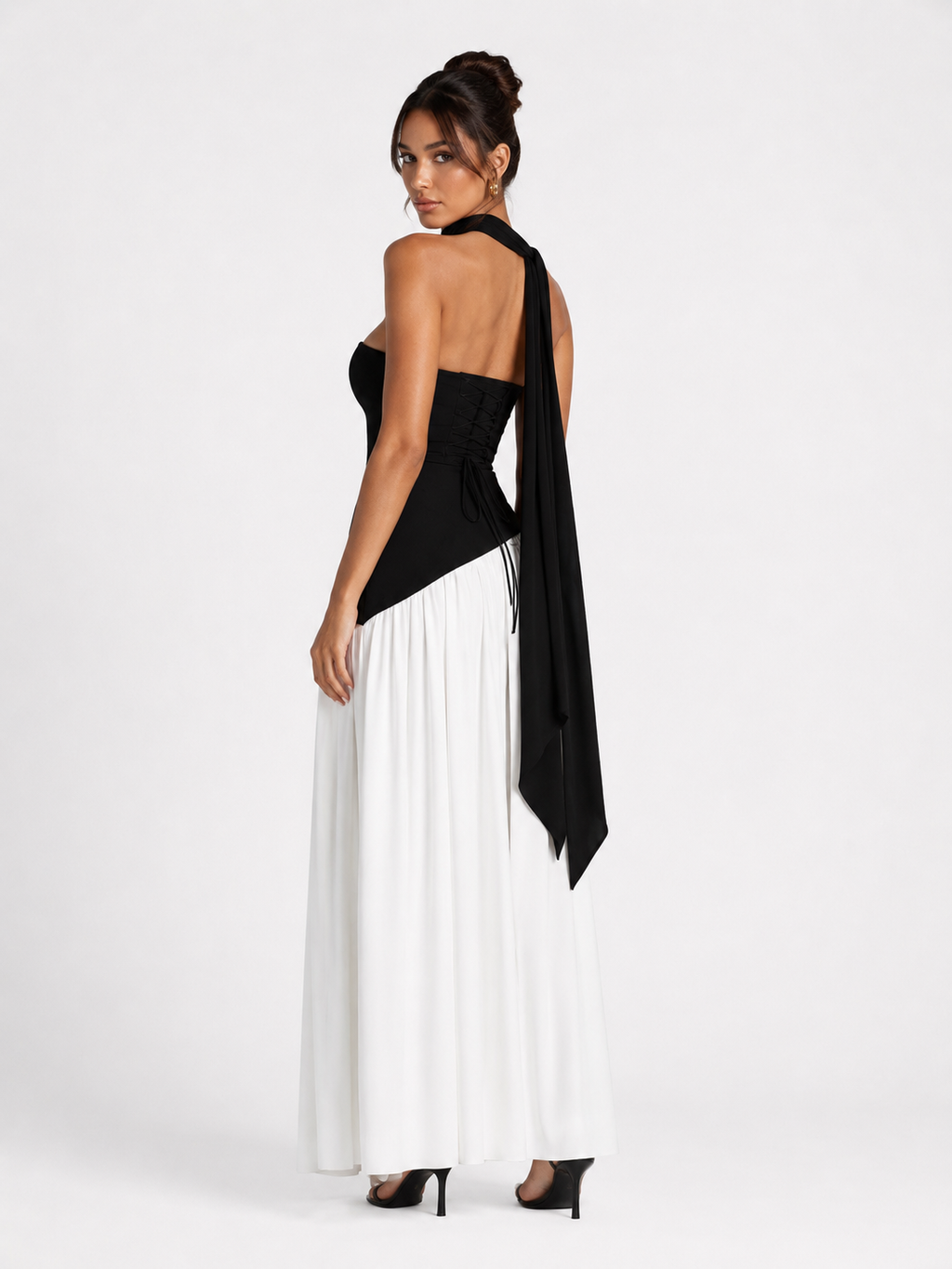 Irregular Tube Top Tied Dress Women