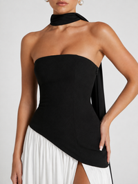 Irregular Tube Top Tied Dress Women
