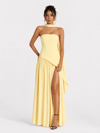 Irregular Tube Top Tied Dress Women