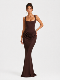 Women's Strapless Sleeveless Sheath Maxi Dress