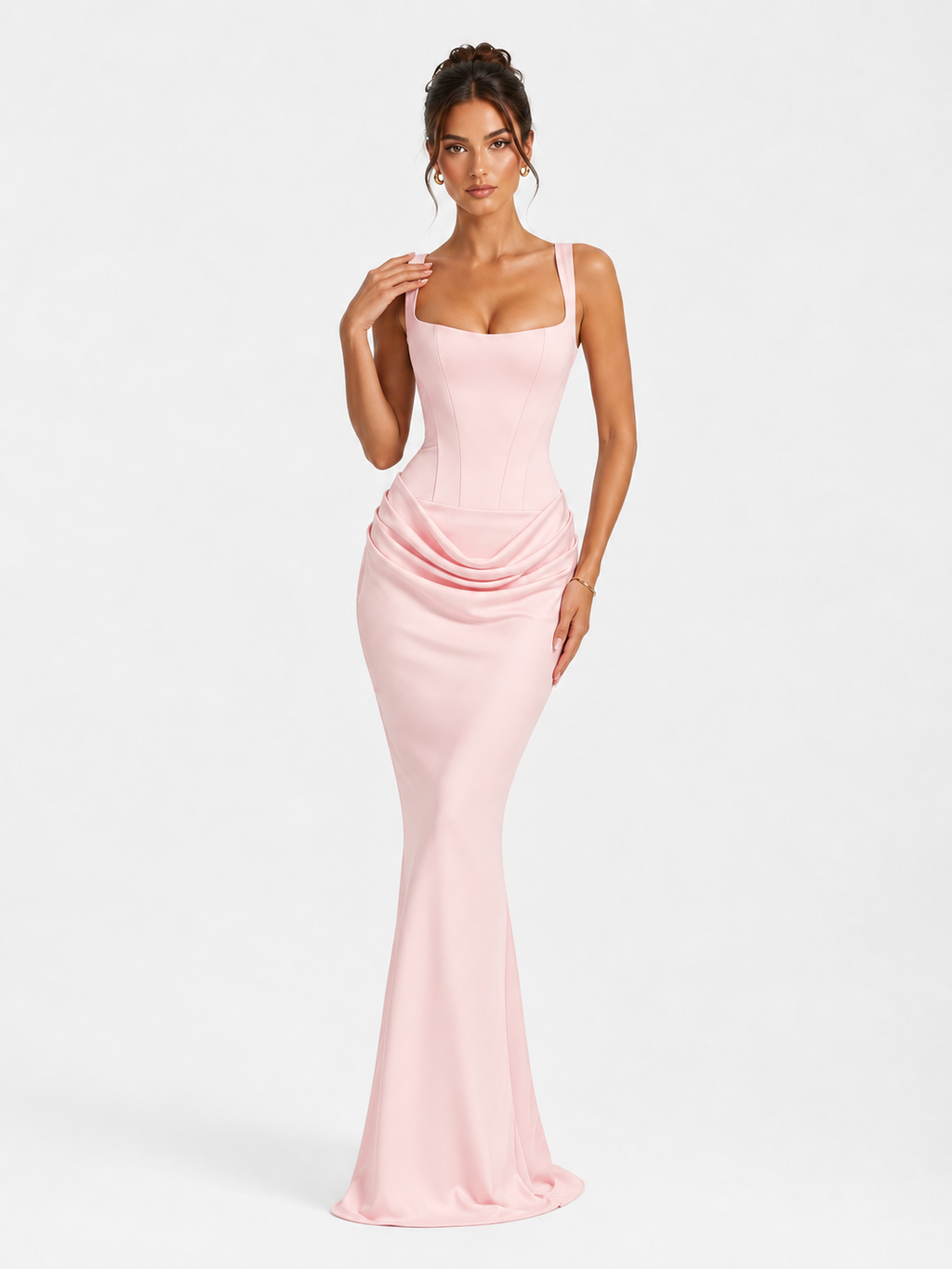 Women's Strapless Sleeveless Sheath Maxi Dress