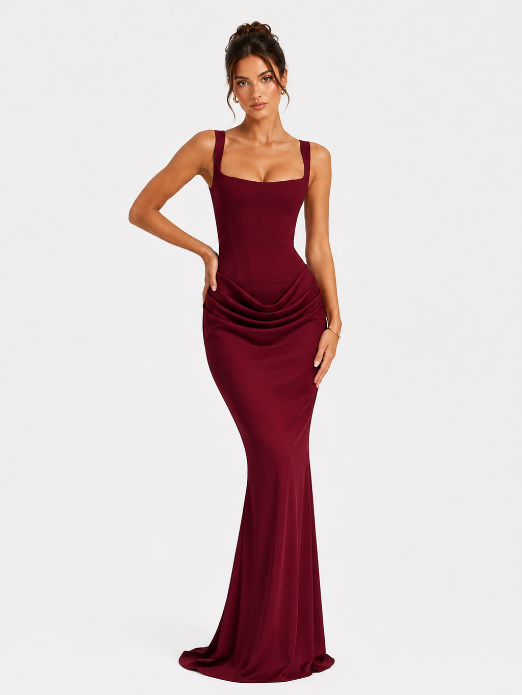 Women's Strapless Sleeveless Sheath Maxi Dress