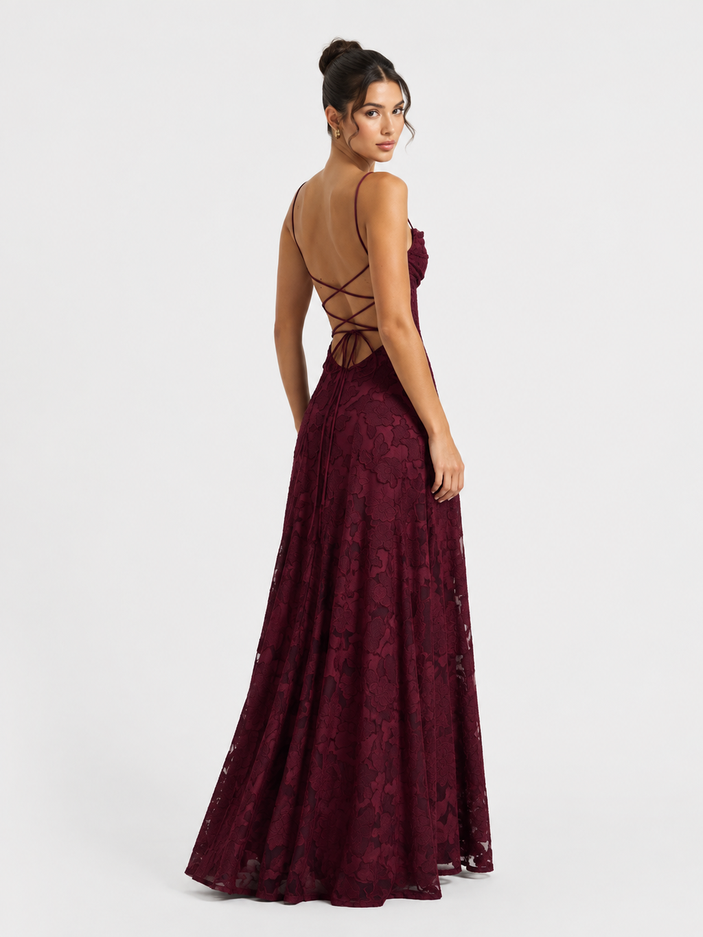 Slim-fit Sling Backless Lace Up Design Dress