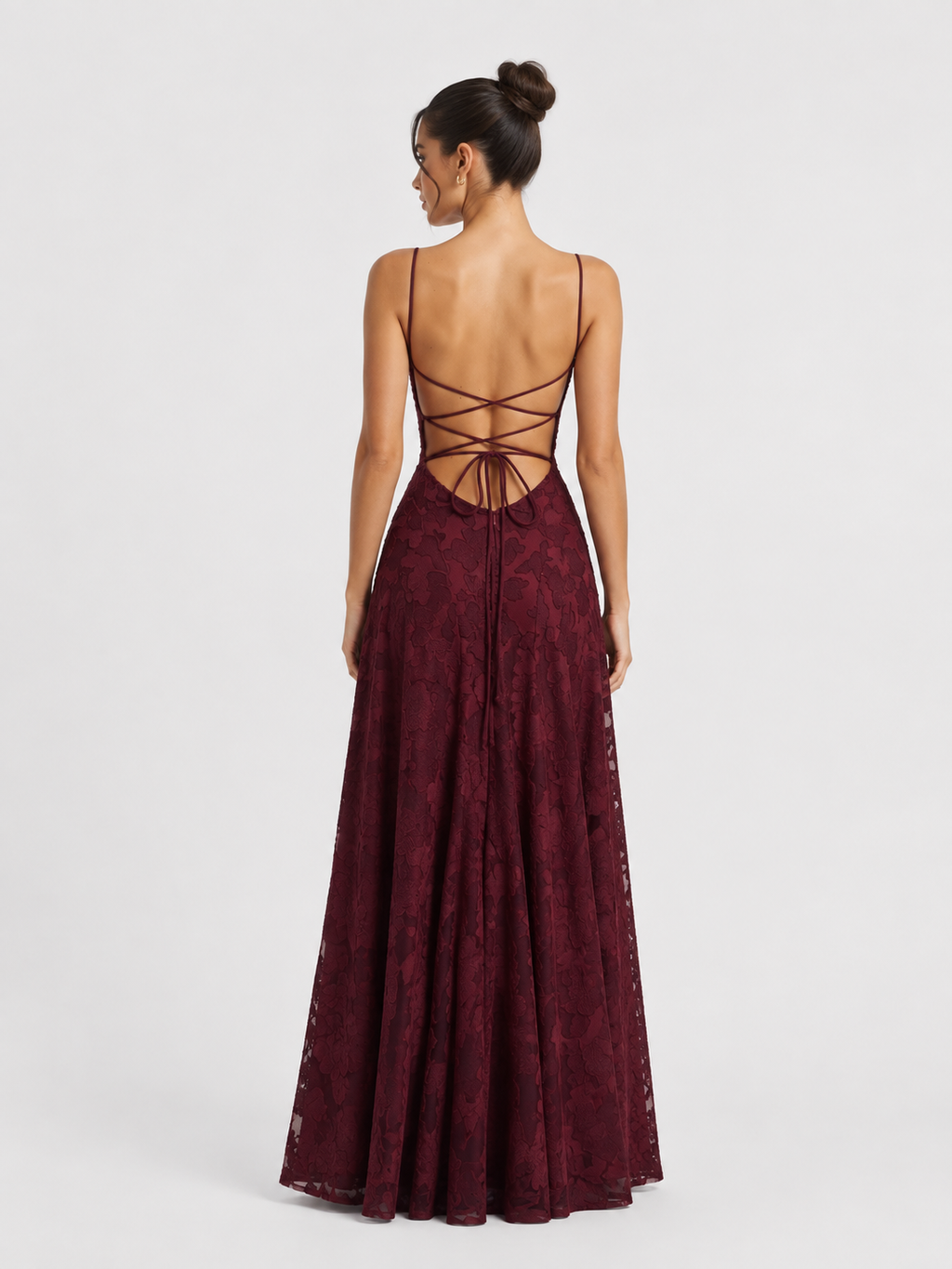 Slim-fit Sling Backless Lace Up Design Dress