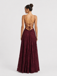 Slim-fit Sling Backless Lace Up Design Dress
