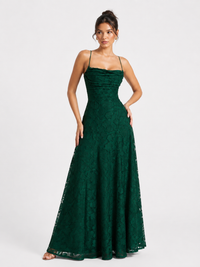 Slim-fit Sling Backless Lace Up Design Dress