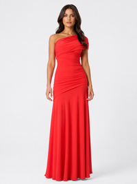 Womens Solid-Color Off-the-Shoulder Halter Backless Dress