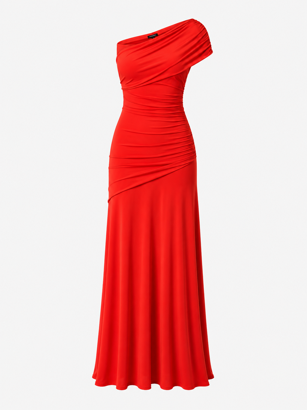 Womens Solid-Color Off-the-Shoulder Halter Backless Dress