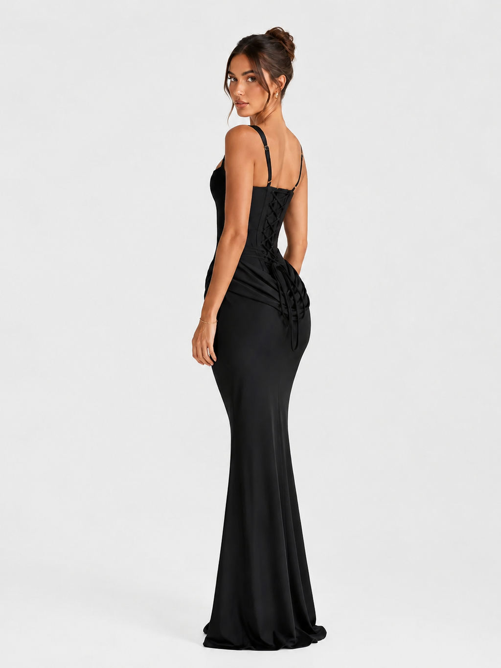 Women's Strapless Sleeveless Sheath Maxi Dress