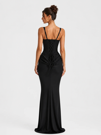 Women's Strapless Sleeveless Sheath Maxi Dress
