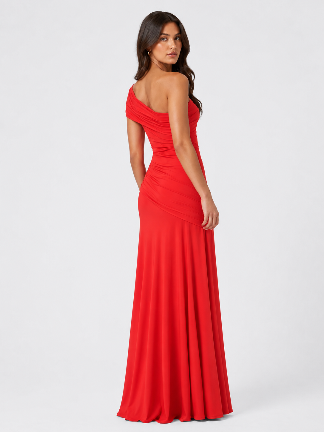 Womens Solid-Color Off-the-Shoulder Halter Backless Dress