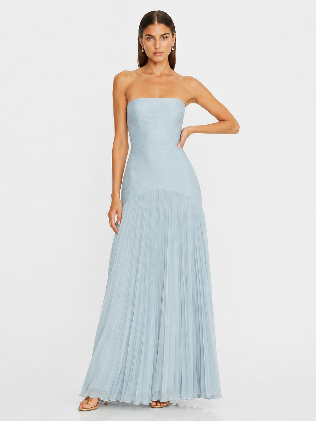 Casual Rib Fabric Tube Top Dress