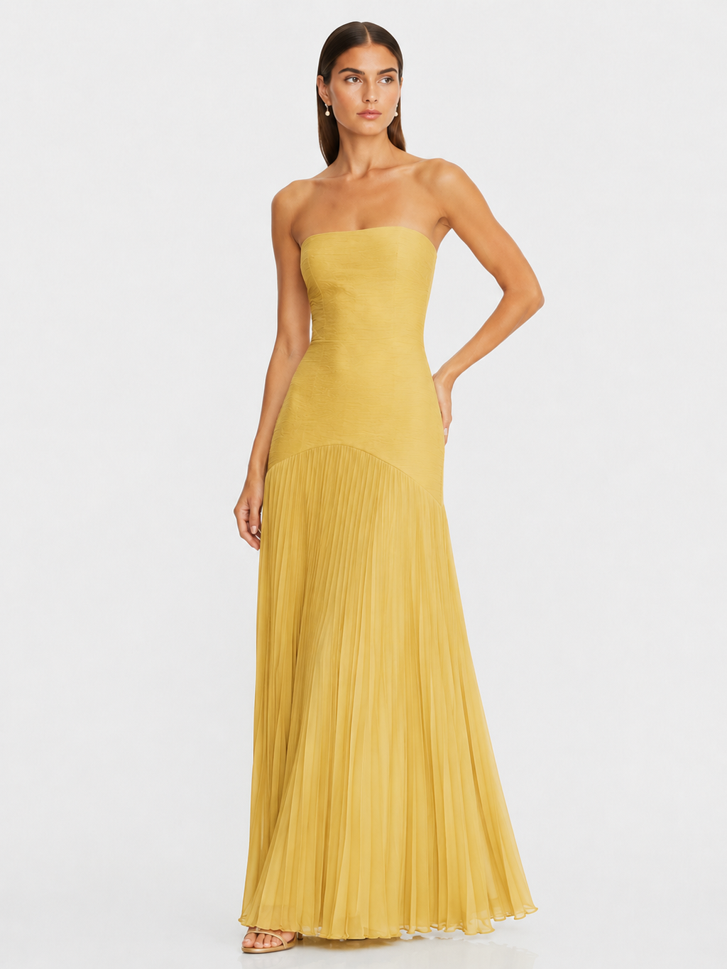 Casual Rib Fabric Tube Top Dress