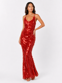 Sling Slim-fit Sequined Backless Long Dress Skirt Sexy Pure Desire