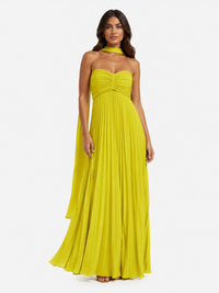 European And American Women's Clothing Pure Color Tube-top Pleated Dress Sleeveless