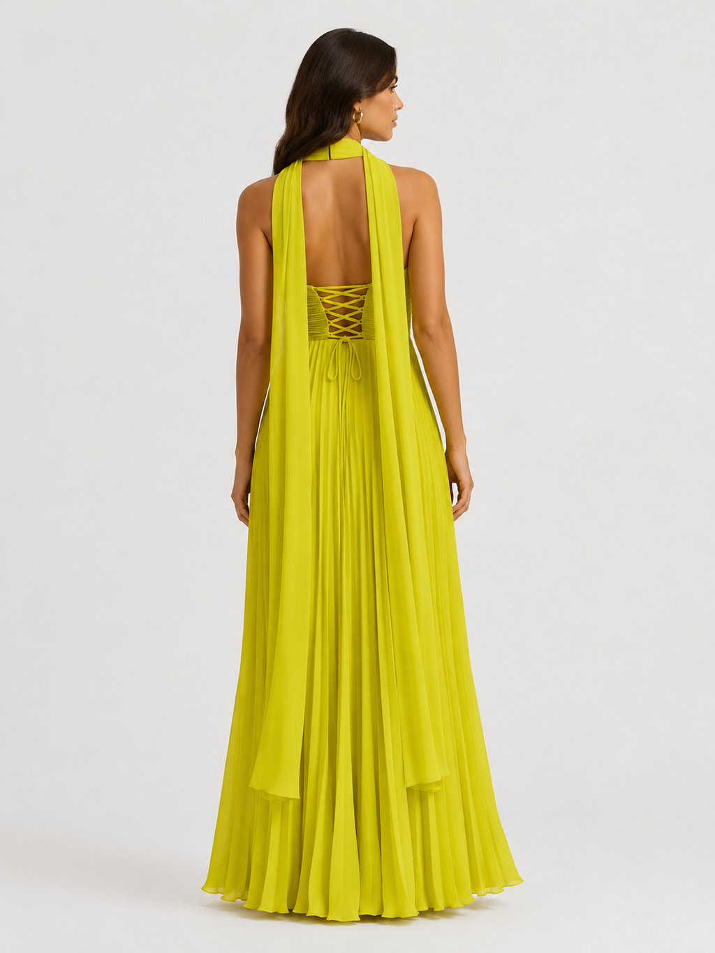 European And American Women's Clothing Pure Color Tube-top Pleated Dress Sleeveless