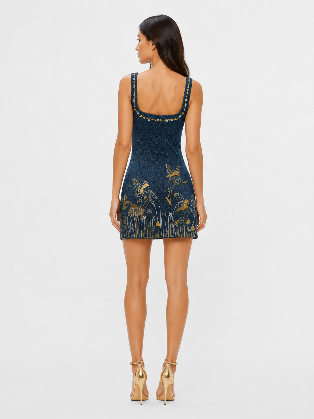 Women's 3D Printed Slit Sleeveless Sling Dress