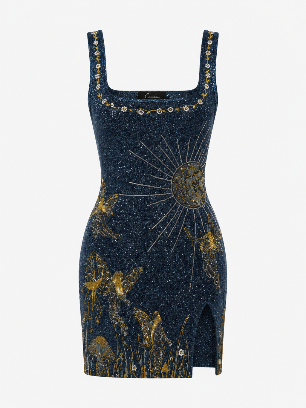 Women's 3D Printed Slit Sleeveless Sling Dress