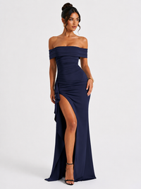 Women's Fashion Temperament Solid Color Slim Sleeveless Split Dresses