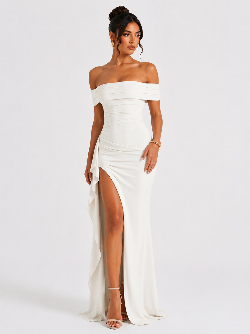 Women's Fashion Temperament Solid Color Slim Sleeveless Split Dresses