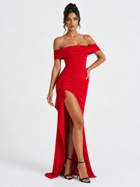 Women's Fashion Temperament Solid Color Slim Sleeveless Split Dresses