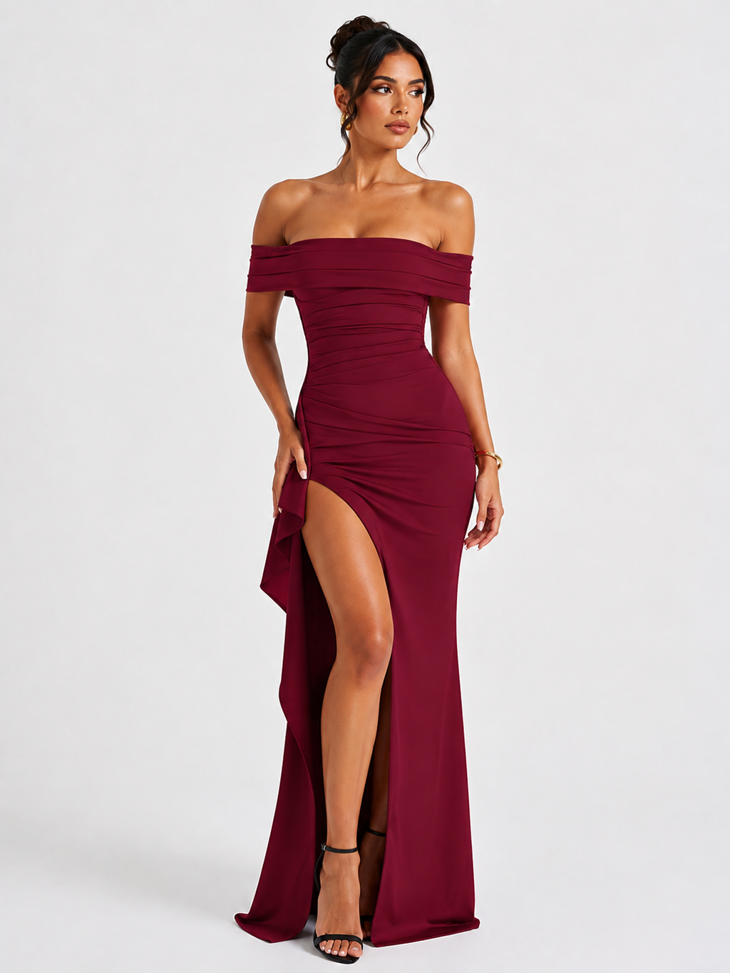 Women's Fashion Temperament Solid Color Slim Sleeveless Split Dresses