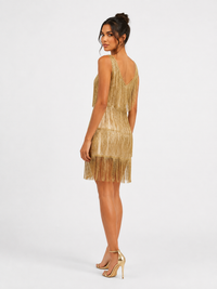 Tassel  Elegant Deep V Camisole Gown Dress For Women