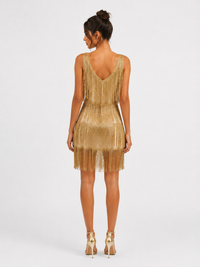 Tassel  Elegant Deep V Camisole Gown Dress For Women