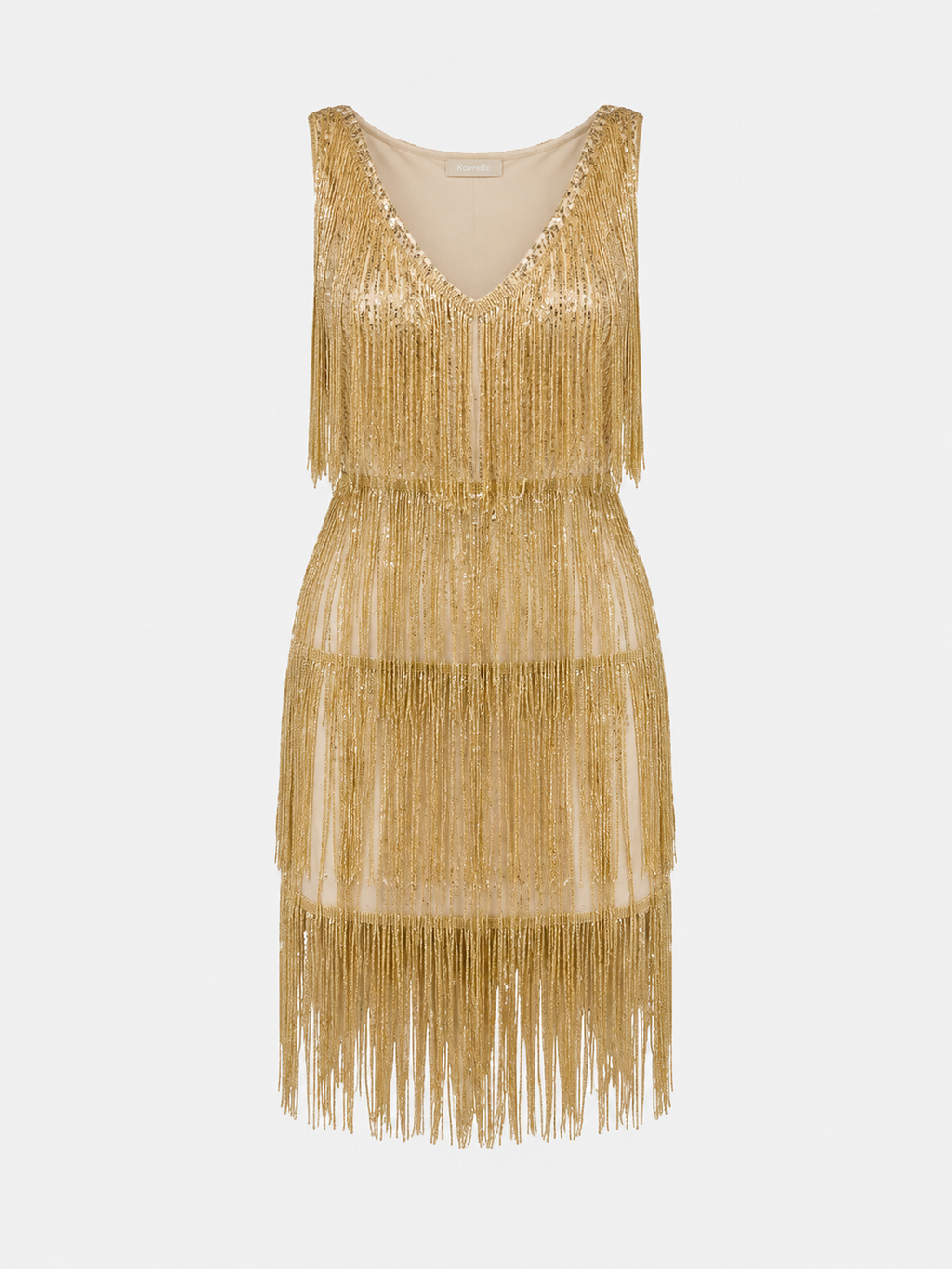 Tassel  Elegant Deep V Camisole Gown Dress For Women