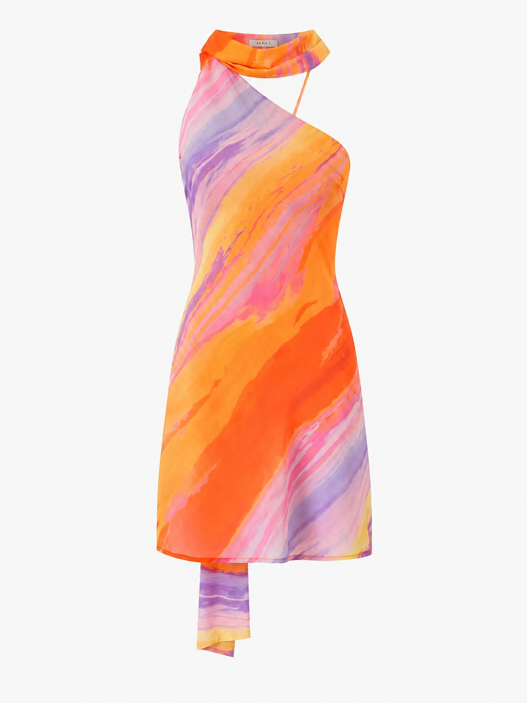 European And American Style Women's French Gradient Color Asymmetric Halter Slim Fit Backless Jumpsuit Skirt