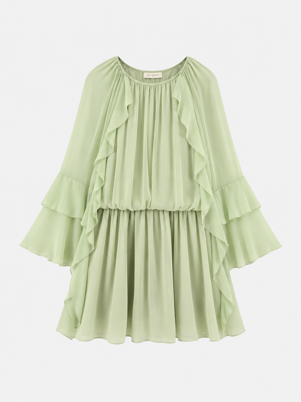 Women's Gentle Chiffon Laminated Ruffled Dress
