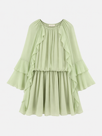 Women's Gentle Chiffon Laminated Ruffled Dress