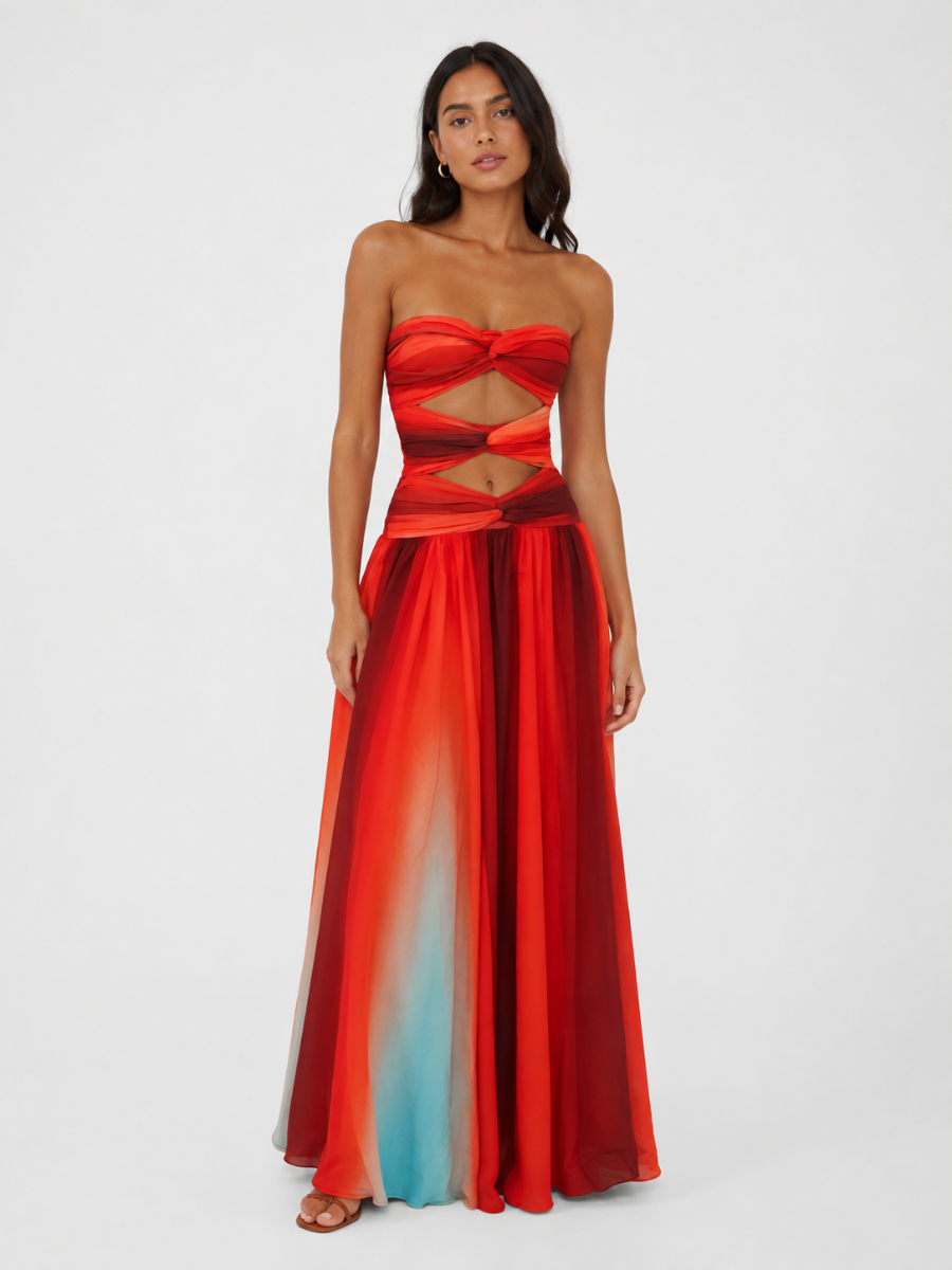 Seamless Pleated Sleeveless High Waisted Dress