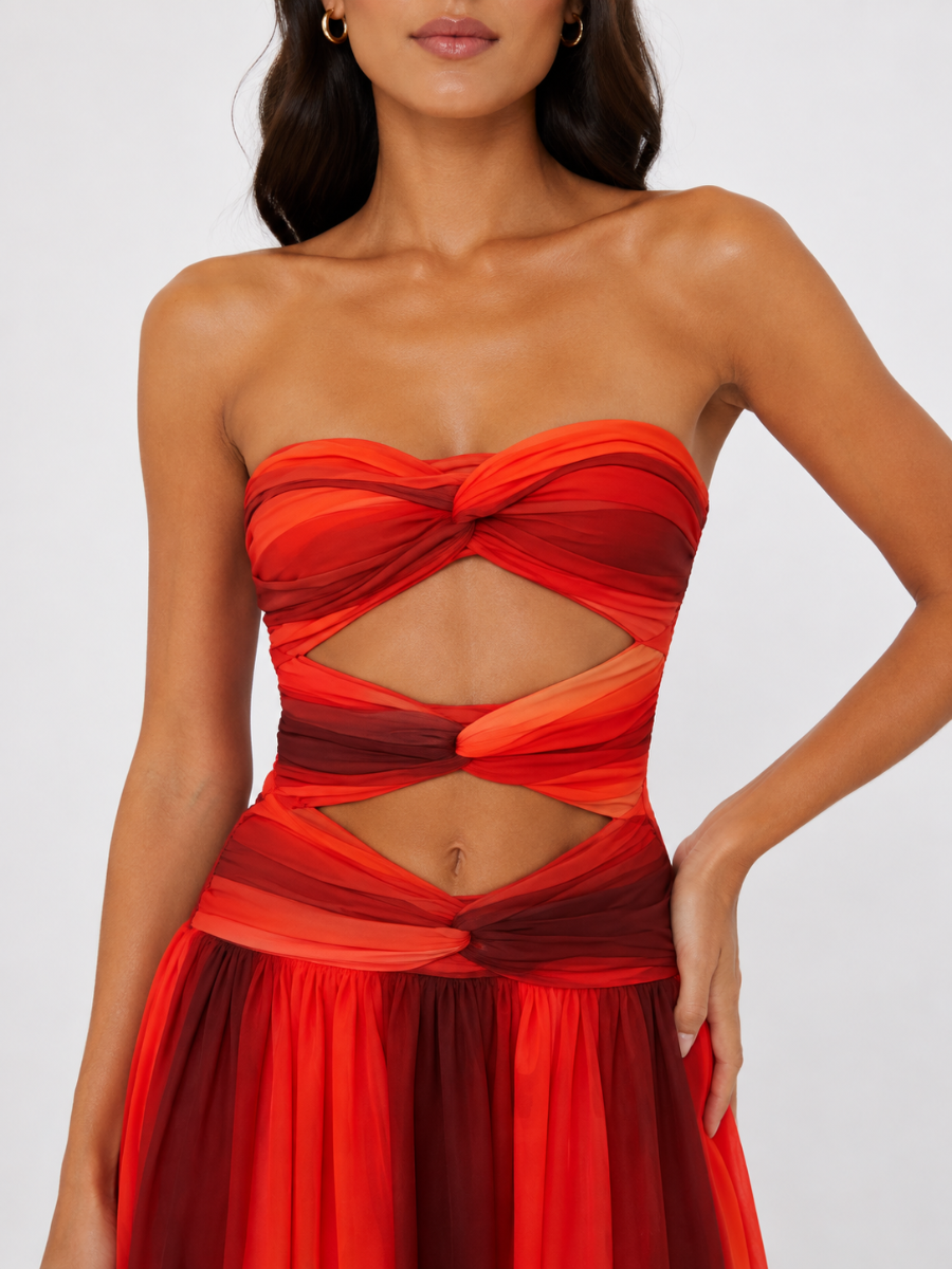 Seamless Pleated Sleeveless High Waisted Dress